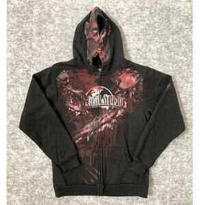 Halloween Horror Night Universal Studios hoodie zip up zombie mask black bloody